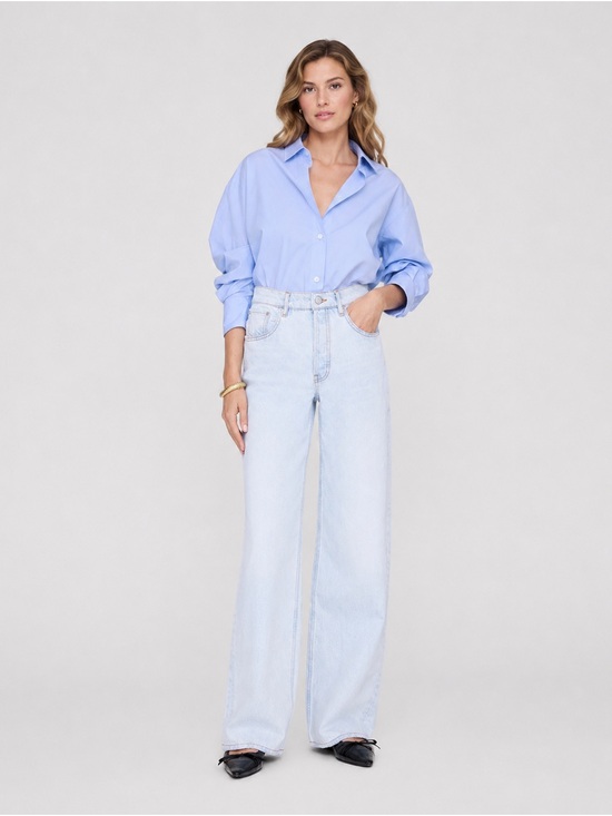Anine Bing Denim - Annie Bing Manon High Waist Baggy Wide Leg Jeans Ultra Bleached Size 26